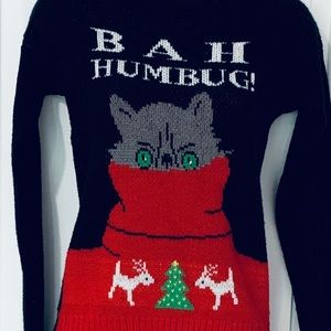Bah Humbug black ugly Christmas sweater